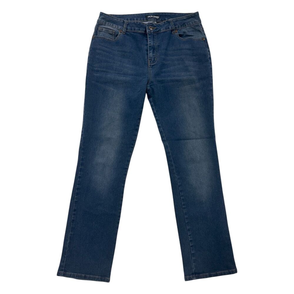 Jack David Womens Straight Medium Wash Blue Denim Jeans Size 13 Tall